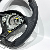 Volant sport en fibre de carbone brillant classique avec LED et palettes de changement de vitesse, entièrement en cuir, pour Volkswagen MK5 Golf 5 GTI B6 GT
