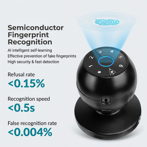 Kunci Pintu <span class=keywords><strong>Digital</strong></span> Sidik Jari Kata Sandi Smart Lock Bulat untuk Rumah Kantor Apartemen Kunci Cerdas Tanpa Kunci - Product Image 2