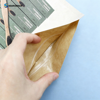Pochette refermable à fermeture éclair sur 3 côtés, en papier kraft, imprimée sur mesure, pour l'emballage des brosses à dents en bambou