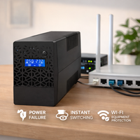 Onduleur hors ligne 650VA 360W 230Vac 50Hz avec écran LCD et batterie intégrée pour ordinateur, routeur, modem, TPV, vidéosurveillance et équipement de bureau à domicile