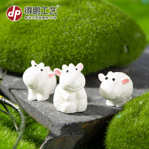 Miniature Resin Sheep Figurine 3D Cute <b>Animal</b> Decor Desktop Car Accessory - Product Image 4
