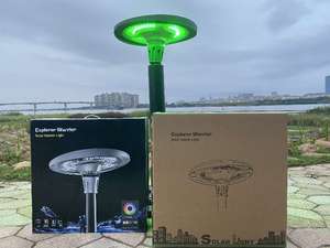 Lampe solaire de jardin intelligente à LED RGB avec télécommande, fonction rythme musical, étanche, application extérieure, alimentation électrique - Product Image 2
