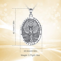 Merryshine Hommes Religieux Amulette Archange Spirituel Ange Religieux Médaillon Metatron Cube Pendentif Collier