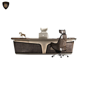 Ánh sáng sang trọng màu nâu rắn gỗ nội thất văn phòng tiêu chuẩn cao Modular văn phòng bàn cho nhà CEO quản lý bàn làm việc - Product Image 5