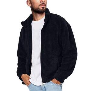 Vestes en polaire sherpa d'hiver de haute qualité pour hommes, couleur unie, logo personnalisé, vente en gros, manches longues, fermeture éclair, pour l'extérieur - Product Image 5