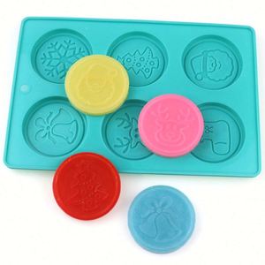 Molde de Silicona Ecológico con Forma Redonda para Galletas Navideñas, Molde para Galletas de Resina para Uso Festivo, OEM/ODM - Product Image 1