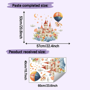 Nuovo Design Castello con Mongolfiera <span class=keywords><strong>Adesivi</strong></span> <span class=keywords><strong>Murali</strong></span> Impermeabili per Decorazione Casa e Cameretta Bambini - Product Image 6