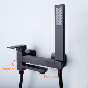 Матовый черный смеситель для ванной с горячей и холодной водой - Product Image 1
