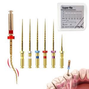 Limes Endo dentaires activées par la chaleur doré NITI <span class=keywords><strong>Flexible</strong></span> prix d'usine limes dentaires limes de canal radiculaire rotatives outil de dentisterie - Product Image 1