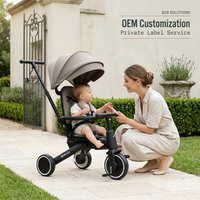 Tricycle pour tout-petits 8-en-1 personnalisé OEM ODM, avec siège rotatif à 360° et vue haute, pliable et compact