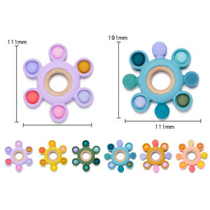 Wolife diseño Original sin Bpa no tóxico haya madera silicona timón mordedor conjunto sensorial masticar <span class=keywords><strong>juguete</strong></span> <span class=keywords><strong>para</strong></span> niños pequeños bebés - Product Image 6