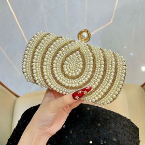 New Pearl Evening Vintage Women's Handmade Beaded <b>Clutch</b> Bag With Hasp Closure and Polyester for Wedding and Daily Use Tanjing - Product Image 6