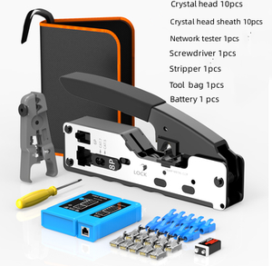 Cạnh Tranh bạc màu đa chức năng Cat5 Cat6 CAT7 pha lê Đầu uốn tóc bồng công cụ Kit FTTH công cụ kẹp cáp - Product Image 2