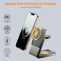 Q2.2 Station de charge sans fil magnétique 3-en-1 25W, support pliable pour iPhone 15 16, chargeur de téléphone portable multifonctionnel