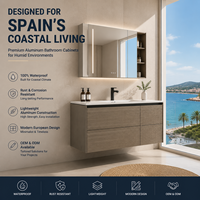 Meuble de salle de bain mural en aluminium résistant à l'eau pour maisons de bord de mer OEM ODM