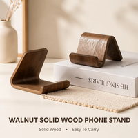 Support de téléphone portable moderne en bois massif de noyer 2026, support de bureau portable flexible universel pour smartphone et tablette, organisateur de bureau