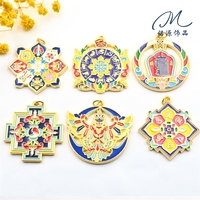Pendentifs en alliage de voiture de style tibétain pour la commémoration touristique, Neuf Palaces, Huit Trigrammes et Porte-bonheur à suspendre