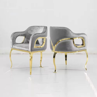 Chaises de salle à manger luxueuses en acier inoxydable avec revêtement en velours, hauteur réglable, imperméables et durables pour la maison et les restaurants