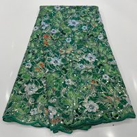 Tissu en dentelle de velours doré imprimé et brodé de paillettes, dentelle africaine en velours doré pour robe de soirée