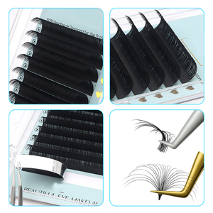 Cils préfabriqués en éventail à trois pointes à tige <span class=keywords><strong>courte</strong></span>, fabricant en gros, cils souples 9D faciles à poser, extensions de cils - Product Image 2