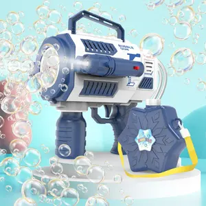 Juguetes De Burbujas pistola a bolle elettriche a 12 fori per bambini da esterno estate portatile grande capacità zaino pistola a bolle senza perdite
