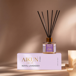 Aikun 100ml Glass Sticker Logo Lavender Box Moq Fast 3 Day Sample 7 Day Ship Any Scent Lasting <b>Reed</b> <b>Diffuser</b> Set for Gift Shops - Product Image 1