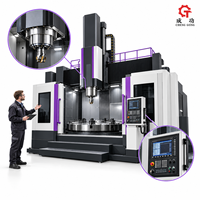 Mesin CNC Pusat Penggilingan dan Pembubutan Vertikal Meja Putar Spindle Face Mill Chip Conveyor Panel Kontrol Mesin CNC