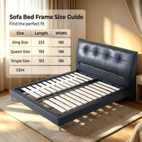 Lit en fer moderne et abordable, recouvert de cuir noir, avec rangement, taille King/Queen, structure en bois assemblée pour chambre à coucher V427