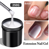 HONEY GIRL 30g/50g/150g Gel UV Dur Sans HEMA pour Construction d'Ongles, Blanc Rose Transparent, Vernis d'Extension, Polygels