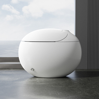 Nouveau design en forme d'oeuf rond une pièce sans réservoir capteur automatique rinçage bidet électrique salle de bain intelligente automatique cuvette de toilette intelligente