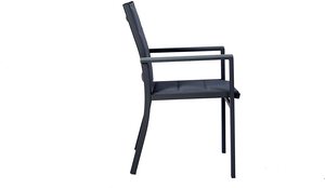Chaise à bascule moderne <span class=keywords><strong>en</strong></span> <span class=keywords><strong>aluminium</strong></span> gris foncé rembourrée <span class=keywords><strong>en</strong></span> tissu <span class=keywords><strong>Textilène</strong></span>, empilable, pour l'extérieur, idéale pour hôtels, cuisines, jardins <span class=keywords><strong>et</strong></span> salons. - Product Image 4