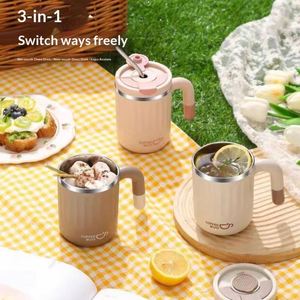 Large Capacity <b>Mug</b> 304 Stainless Steel Coffee Cup Cute Water Cup for Girls Office Insulated Coffee Cup - Product Image 4