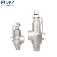 صمام أمان غلاية البخار DKV A27H مع ذراع ومانع تسرب PTFE ونابض من الفولاذ المقاوم للصدأ SS304، بخيط NPT BSP، من DN15 إلى DN50 للبخار والماء الساخن