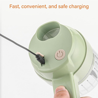4-in-1 Handheld Elektrische Groente Snijmachine Set Multifunctionele Elektrische Hakselaar Knoflookpers
