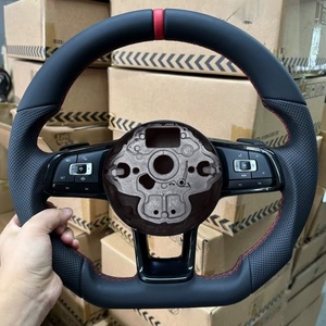 Volant de direction de voiture en cuir personnalisé pour Volkswagen Golf 8 MK8 POLO GOLF 7 GTI R-line MK7 MK6 Passat <span class=keywords><strong>CC</strong></span> GTS Accessoires de voiture - Product Image 1