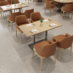 Ensemble de tables et chaises commerciales modernes et écologiques en bois massif et rotin tressé pour <span class=keywords><strong>restaurant</strong></span> à thème, café, ou espace décontracté - Product Image 3