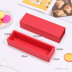 Kurabiye çikolata hamur işleri ve kek için ambalaj için gıda için Kraft kağıt uzun Pull-Out Macaron kutusu çekmece kutusu - Product Image 3