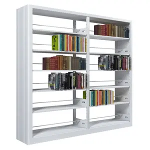 Thư Viện trường học đồ nội thất kim loại khung 6 lớp kệ sách đôi bên có thể điều chỉnh bookscase
