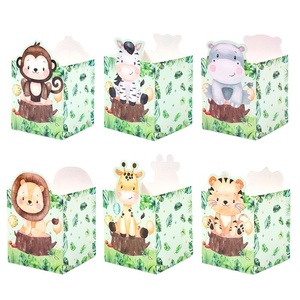 Lot de 12 Boîtes à Popcorn Mignonnes, Contenants en Papier à Imprimé <span class=keywords><strong>Licorne</strong></span> et Animaux de la Jungle pour Faveurs de Fête, Bonbons, Décoration d'Anniversaire - Product Image 5