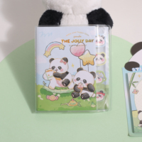 Novedad 2026: Cuaderno A7 con Cubierta de PVC de Panda de Dibujos Animados, Mini Libreta de Bolsillo, Diario para Estudiantes, Regalo de Papelería