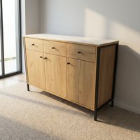 Meilleures ventes, style nordique, buffet modulaire en bois massif, grande capacité, long buffet avec tiroirs pour le salon