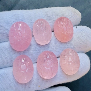 มอร์กาไนต์สีชมพูแท้แกะสลักเป็นรูปวงรี250อัญมณี - Product Image 3