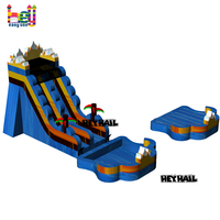 Toboggan aquatique gonflable géant en PVC pour adultes, prix d'usine, avec piscine amovible et plateforme d'atterrissage pour fêtes en extérieur
