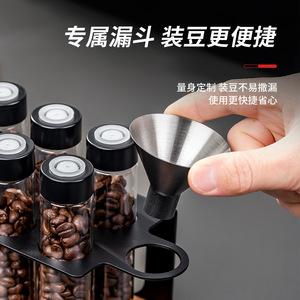 Tempat Penyimpanan Kopi Kedap Udara, Wadah Kaca Metalik Transparan, Botol Porsi Portabel dengan Katup Satu Arah - Product Image 4