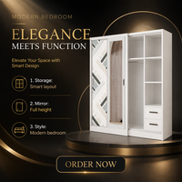 Armoire de chambre à coucher moderne et durable avec porte coulissante en acier à rayures grises imprimées