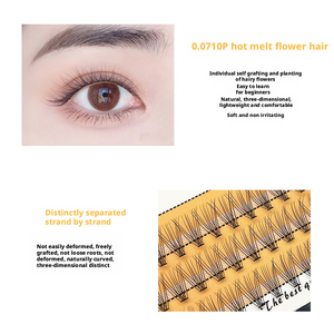 Kit de cils en grappe DIY noir à marque privée, logo personnalisé, pointes, cils synthétiques vaporeux, volume longue durée, effet 3D, sans cruauté - Product Image 5