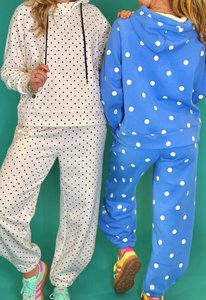<span class=keywords><strong>Set</strong></span> Sportivo da <span class=keywords><strong>Donna</strong></span> Personalizzato con Logo, Blu e Crema a Pois, Felpa con Cappuccio e Pantaloni Casual, <span class=keywords><strong>Set</strong></span> 2 Pezzi, Produzione su Misura - Product Image 4