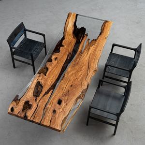 Moderno tavolo da pranzo a 6 posti Custom Design di lusso fiume <span class=keywords><strong>resina</strong></span> epossidica massello noce lastre <span class=keywords><strong>in</strong></span> legno scrivania per sala da pranzo mobili - Product Image 4