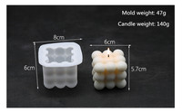 3D Würfel Benutzerdefinierte Handgefertigte DIY Silikon Gummi Wachs Kerzenformen Wiederverwendbar Umweltfreundlich Weiß Multifunktional ES 1 Stück Einfache Kuchenwerkzeuge