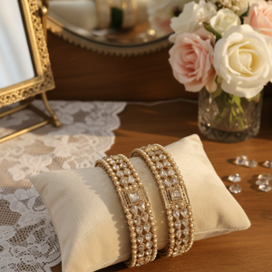 Ensemble de bracelets élégants en cristal plaqué or Collection de bijoux pour femmes Bracelets en pierre de cristal pour mariage, festival, fête et cadeaux - Product Image 3